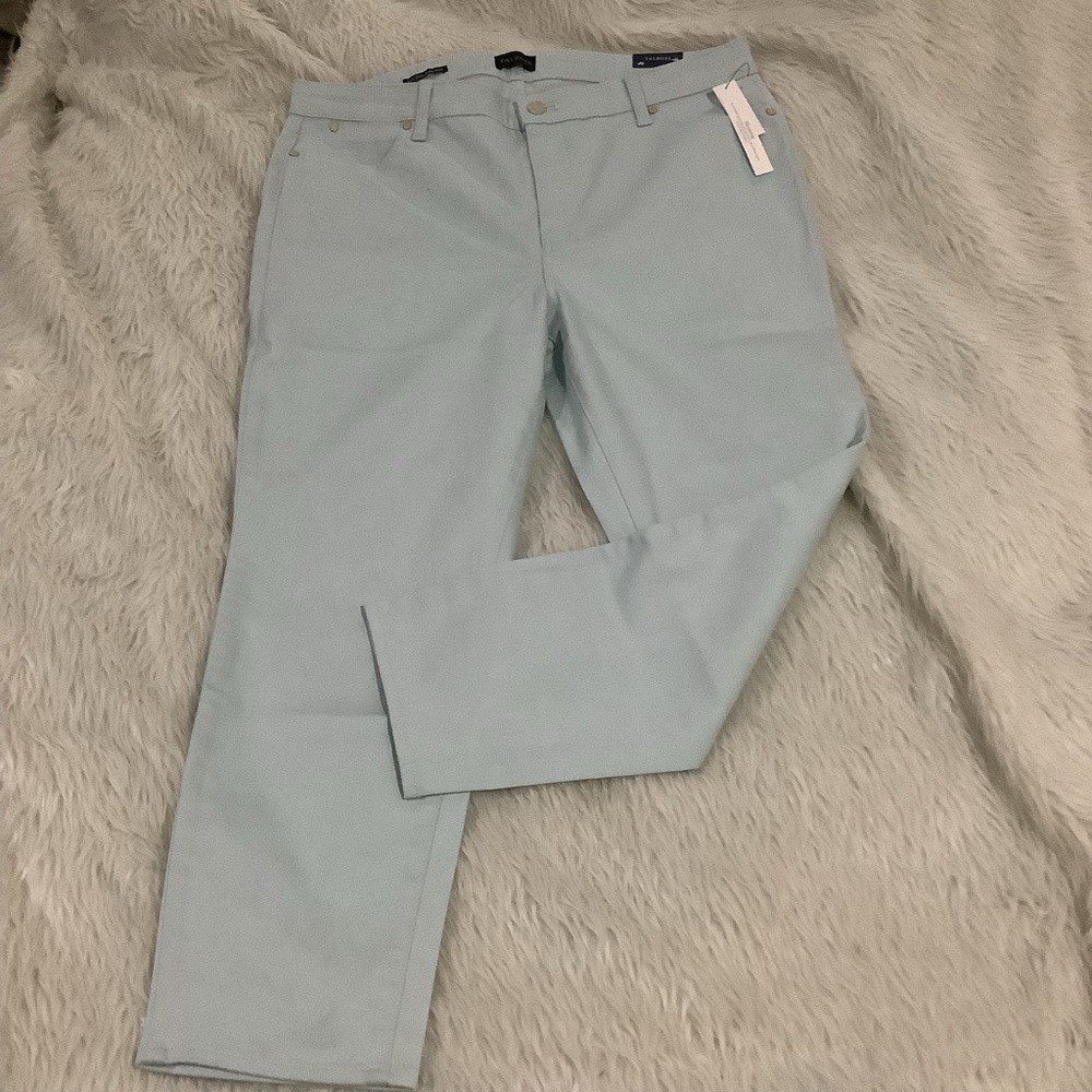 Talbots women’s light blue slim ankle denim jeans petite size 16p NEW